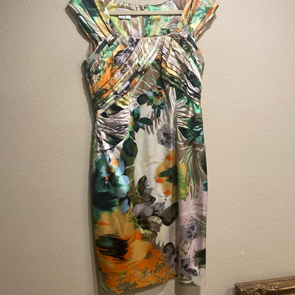 Kay Unger floral silk dress